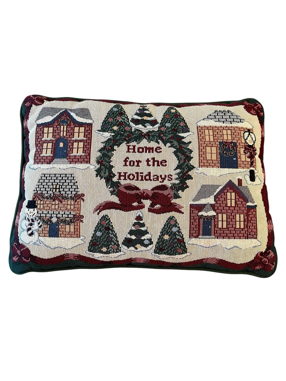 Home for the Holidays Decorative Holiday Tapestry Christmas Pillow